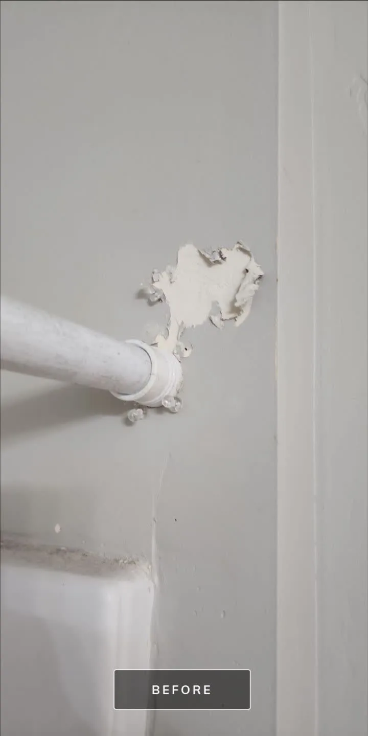 Before: shower plumbing repair